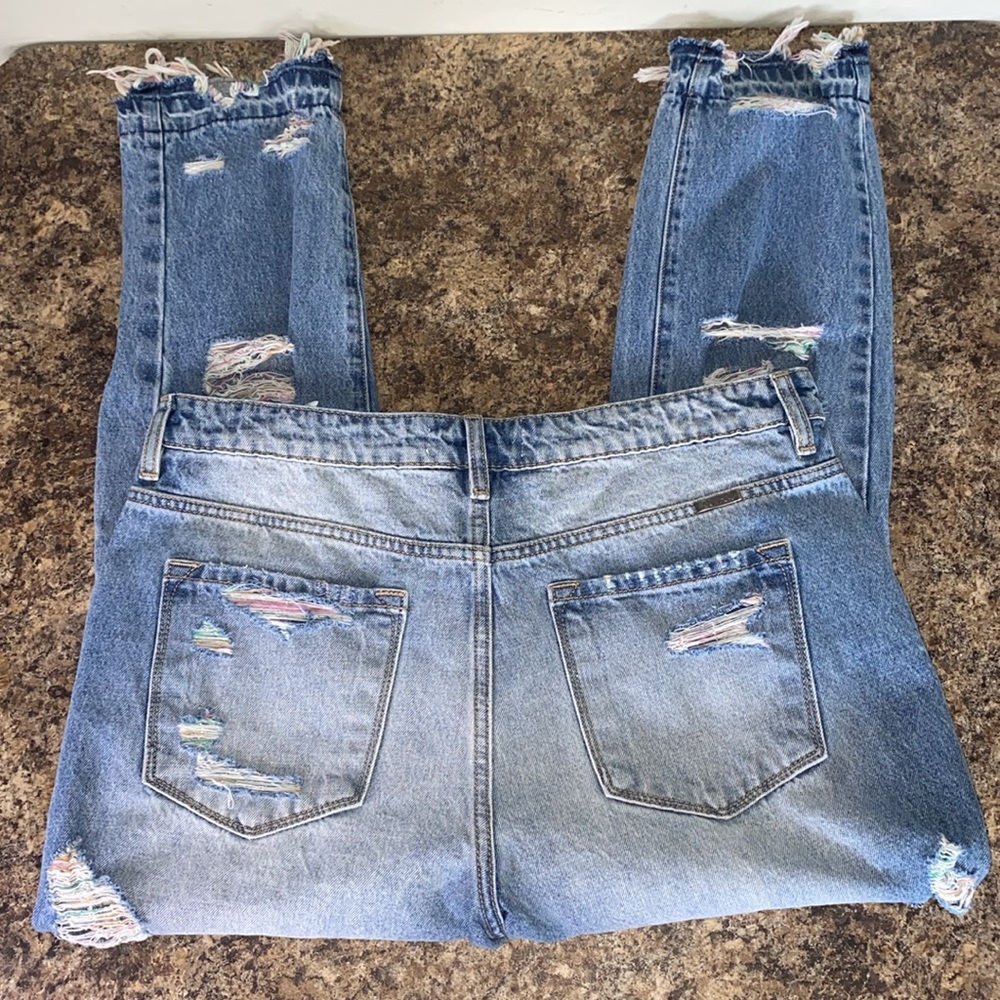 Kancan Distressed Skinny Jeans Raw Hem High Rise 100% Cotton Sz 30 - Picture 12 of 15